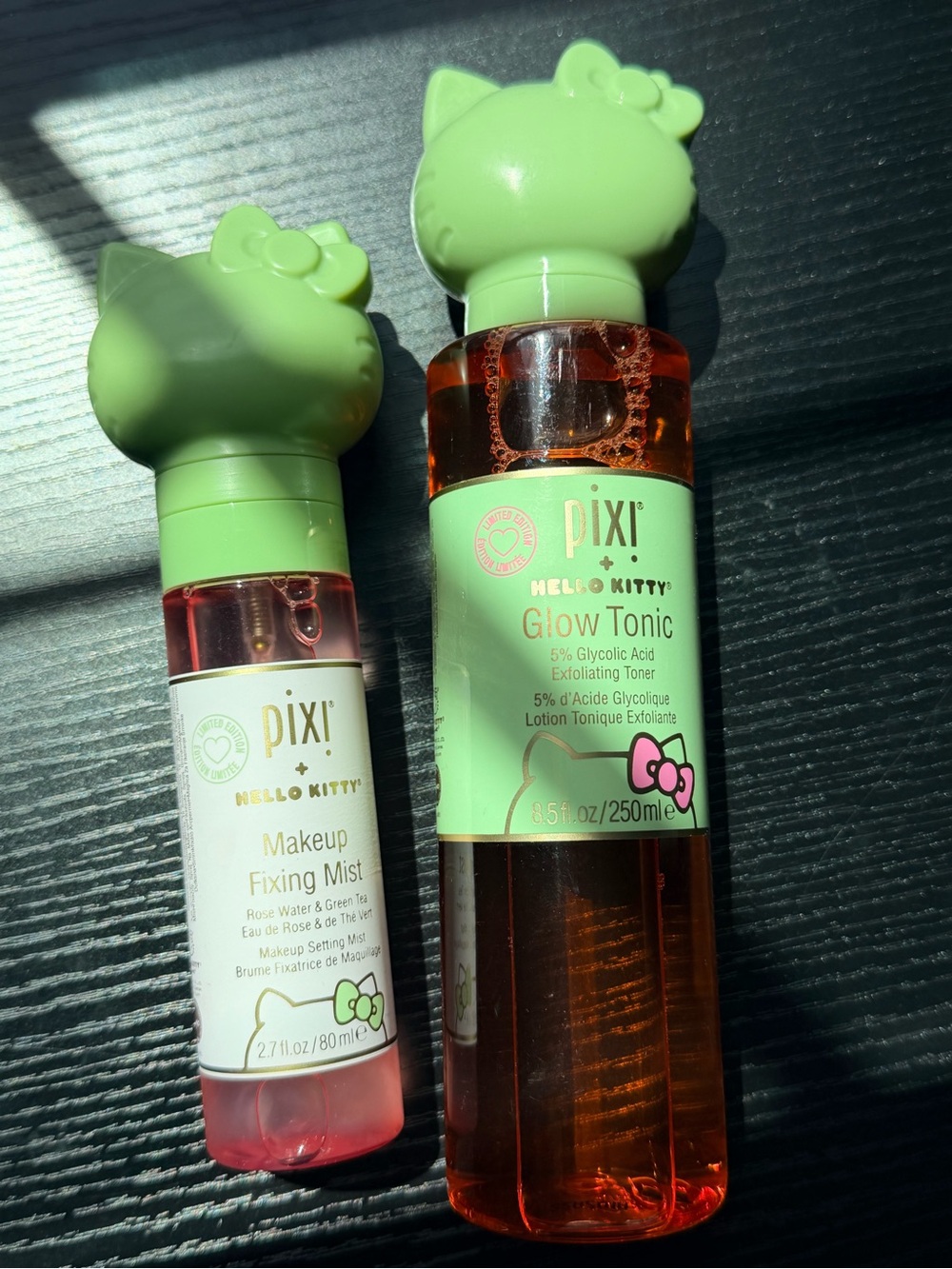Pixi Hello Kitty Green-Capped Glow Tonic & Makeup Fixing Mist Duo